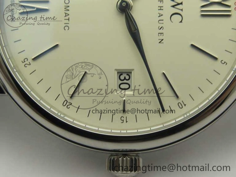 Portofino Automatic SS MKF 1:1 Best Edition White Dial On Black Leather Strap MIYOTA 9015 V BestValue 7204