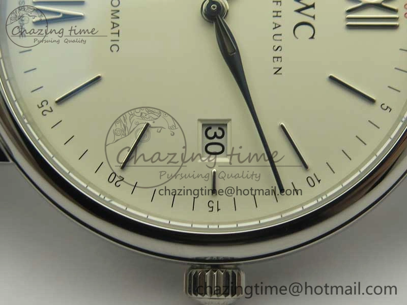Portofino Automatic SS MKF 1:1 Best Edition White Dial On Black Leather Strap MIYOTA 9015 V BestValue 7204