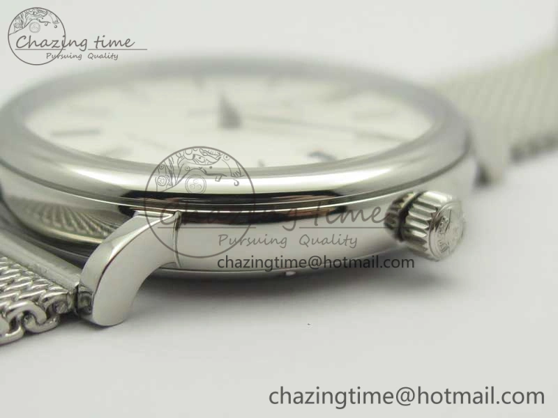 EasyCare Portofino Automatic SS MKF 1:1 Best Edition White Dial On SS Mesh Bracelet A2892 V 7205