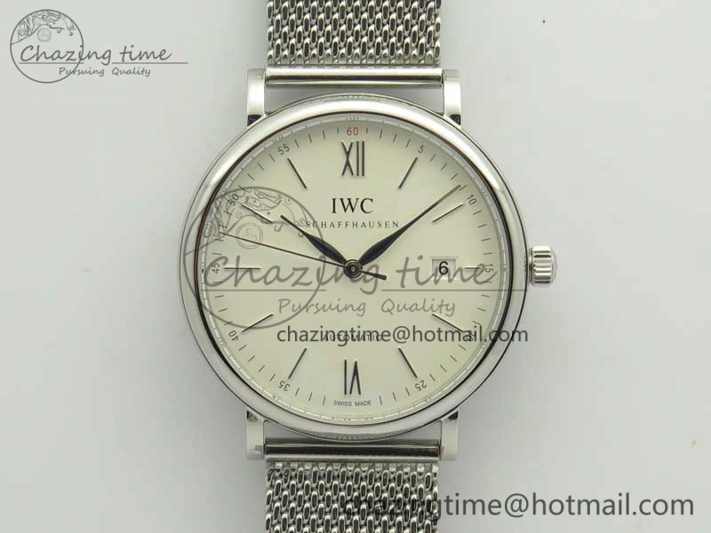 EasyCare Portofino Automatic SS MKF 1:1 Best Edition White Dial On SS Mesh Bracelet A2892 V 7205