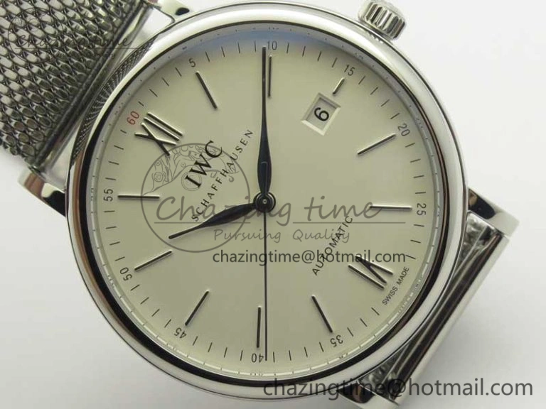 EasyCare Portofino Automatic SS MKF 1:1 Best Edition White Dial On SS Mesh Bracelet A2892 V 7205