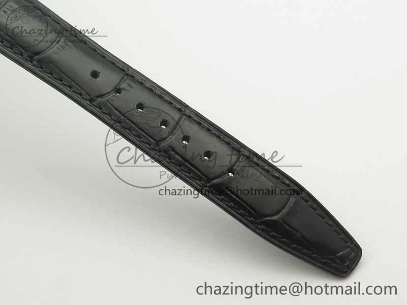 ZeroBulk Portofino Automatic SS TWF 1:1 Best Edition Black Dial on Black Leather Strap A 7199