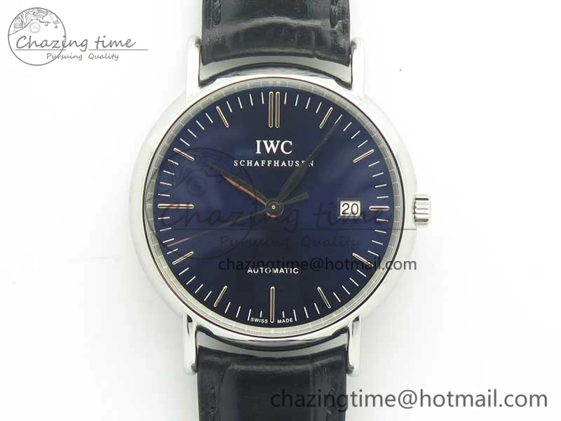 Portofino Automatic SS TWF 1:1 Best Edition Blue Dial on Black Leather Strap A Popular 7198