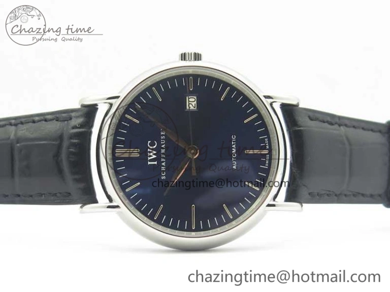 Portofino Automatic SS TWF 1:1 Best Edition Blue Dial on Black Leather Strap A Popular 7198