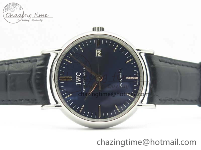 Portofino Automatic SS TWF 1:1 Best Edition Blue Dial on Black Leather Strap A Popular 7198