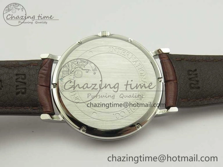 Portofino Automatic SS TWF 1:1 Best Edition Silver Dial Gold Markers on Brown Leather Strap A SunProtective 7203