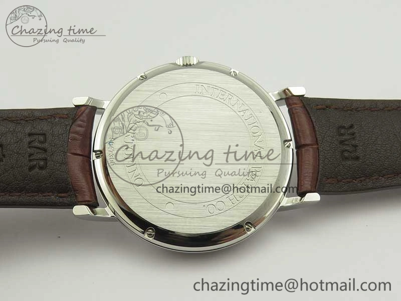 Portofino Automatic SS TWF 1:1 Best Edition Silver Dial Gold Markers on Brown Leather Strap A SunProtective 7203