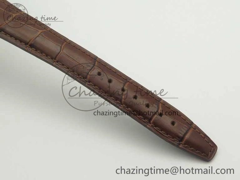 Portofino Automatic SS TWF 1:1 Best Edition Silver Dial Gold Markers on Brown Leather Strap A SunProtective 7203