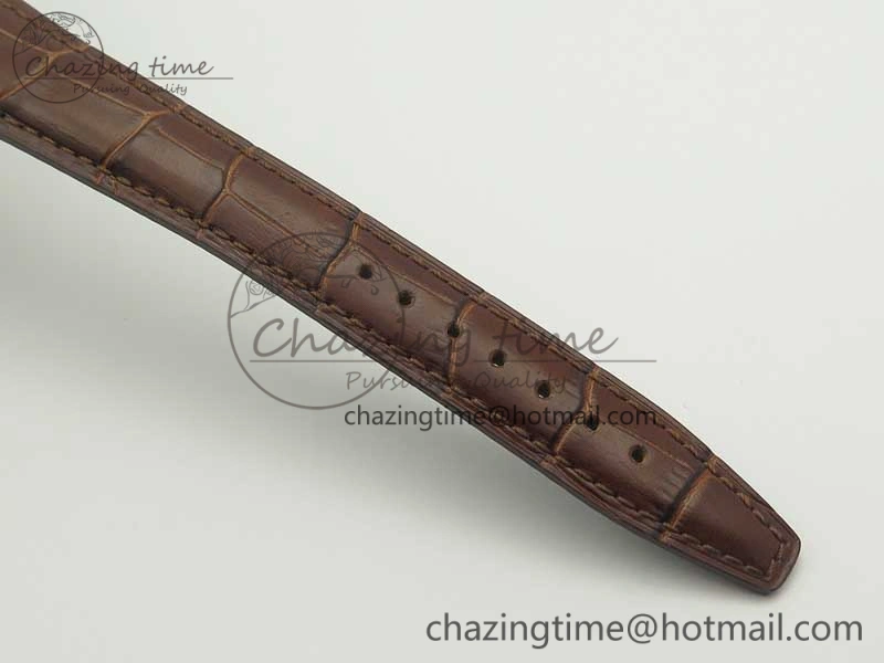 Portofino Automatic SS TWF 1:1 Best Edition Silver Dial Gold Markers on Brown Leather Strap A SunProtective 7203