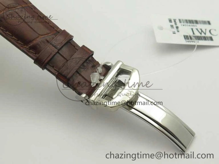 Portofino Automatic SS TWF 1:1 Best Edition Silver Dial Gold Markers on Brown Leather Strap A SunProtective 7203
