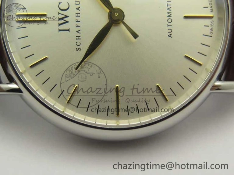 Portofino Automatic SS TWF 1:1 Best Edition Silver Dial Gold Markers on Brown Leather Strap A SunProtective 7203