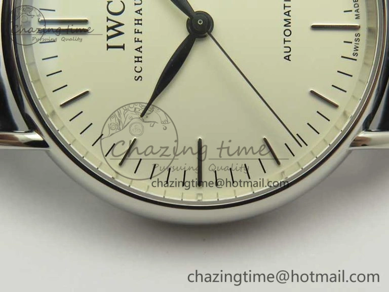 Portofino Automatic SS TWF 1:1 Best Edition Silver Dial SS Markers on Black Leather Strap A Resilient 7200