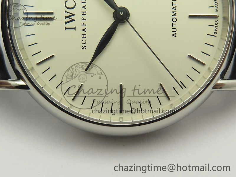 Portofino Automatic SS TWF 1:1 Best Edition Silver Dial SS Markers on Black Leather Strap A Resilient 7200