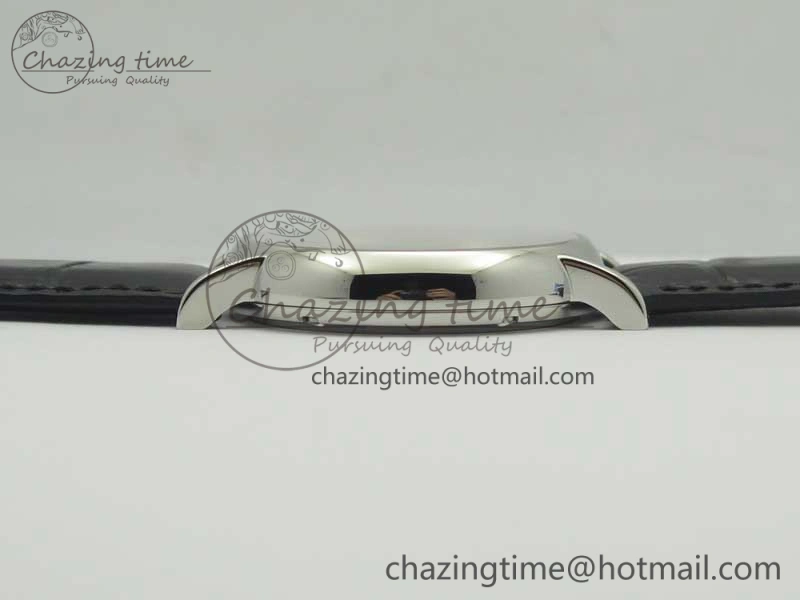 Portofino Automatic SS TWF 1:1 Best Edition Silver Dial SS Markers on Black Leather Strap A Resilient 7200