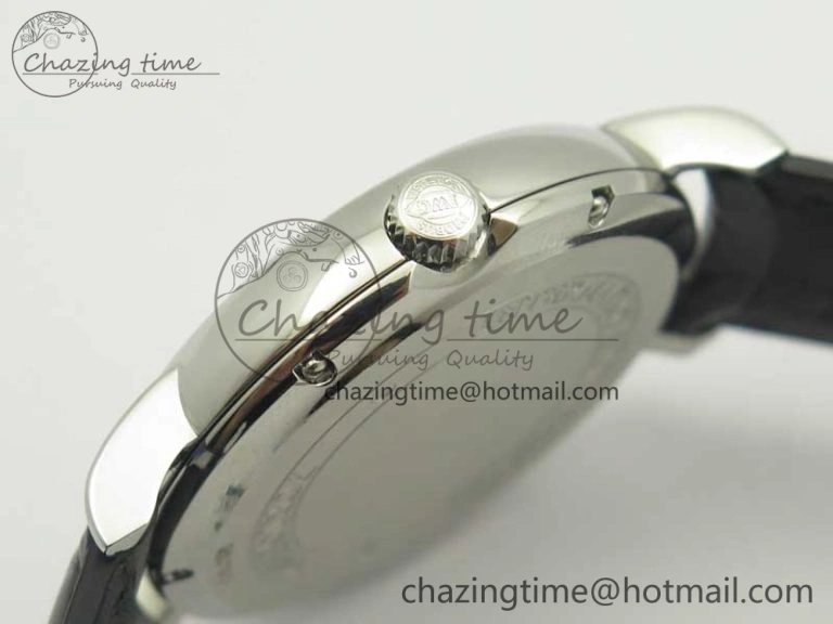 Portofino Automatic SS TWF 1:1 Best Edition Silver Dial SS Markers on Black Leather Strap A Resilient 7200