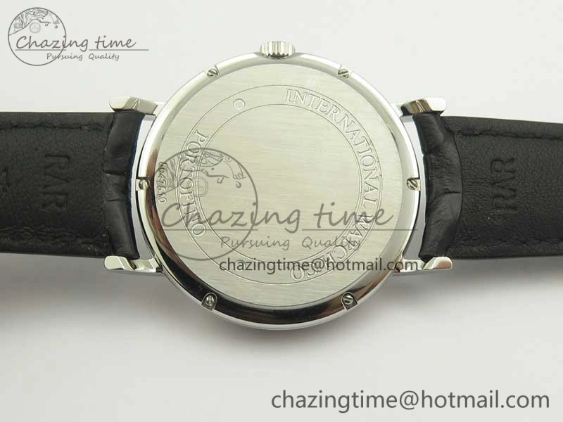 Portofino Automatic SS TWF 1:1 Best Edition Silver Dial SS Markers on Black Leather Strap A Resilient 7200