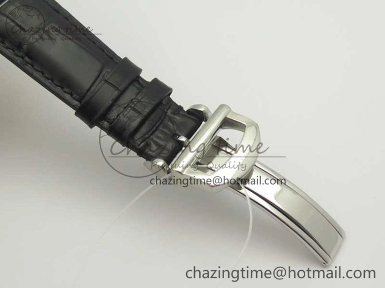 Portofino Automatic SS TWF 1:1 Best Edition Silver Dial SS Markers on Black Leather Strap A Resilient 7200