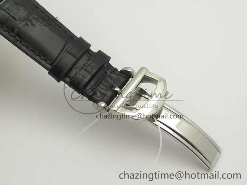 Portofino Automatic SS TWF 1:1 Best Edition Silver Dial SS Markers on Black Leather Strap A Resilient 7200