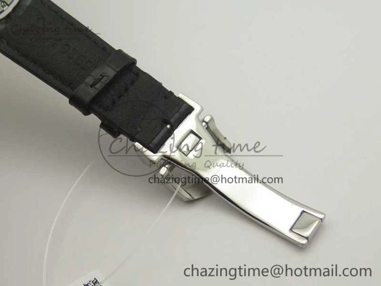 Portofino Automatic SS TWF 1:1 Best Edition Silver Dial SS Markers on Black Leather Strap A Resilient 7200