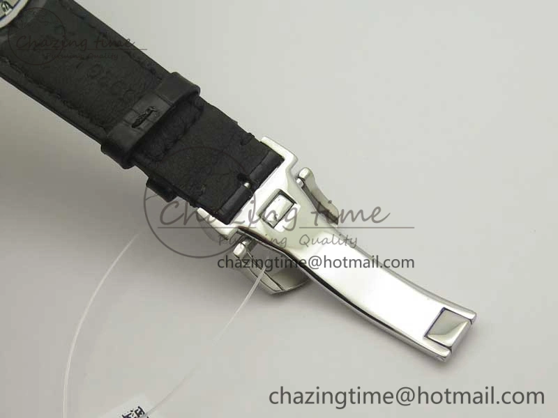 Portofino Automatic SS TWF 1:1 Best Edition Silver Dial SS Markers on Black Leather Strap A Resilient 7200