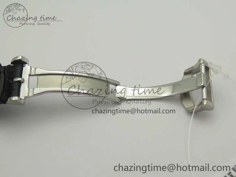 Portofino Automatic SS TWF 1:1 Best Edition Silver Dial SS Markers on Black Leather Strap A Resilient 7200