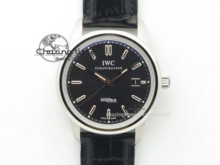 Portofino Chrono RG Black Dial on Black Leather Strap A SportInspired 7389