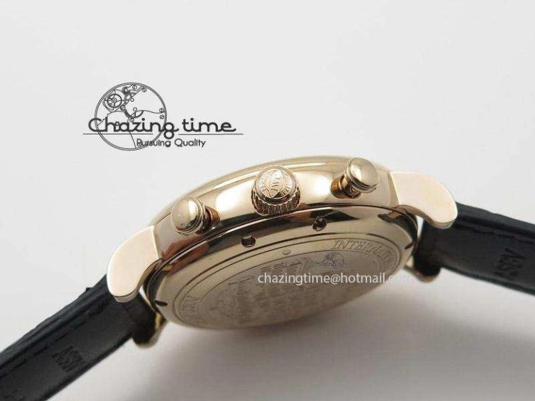 Portofino Chrono RG Black Dial on Black Leather Strap A SportInspired 7389