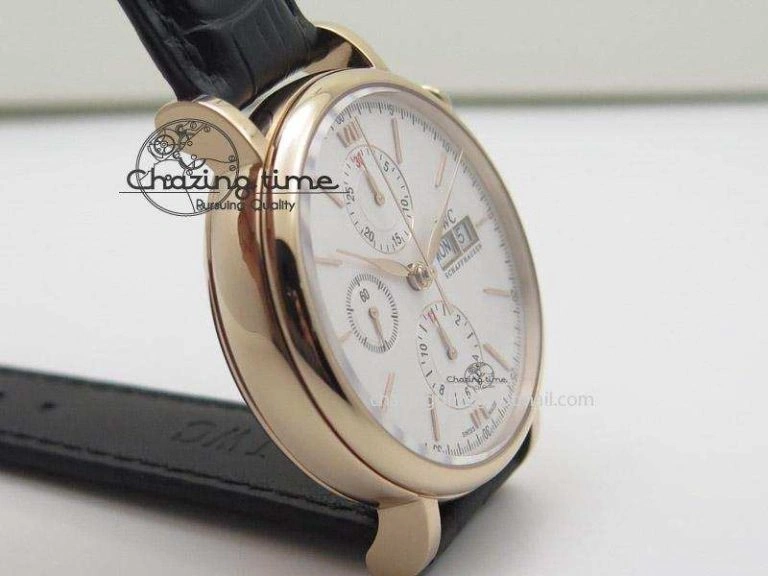Portofino Chrono RG White Dial on Black Leather Strap A RelaxedFit 7385