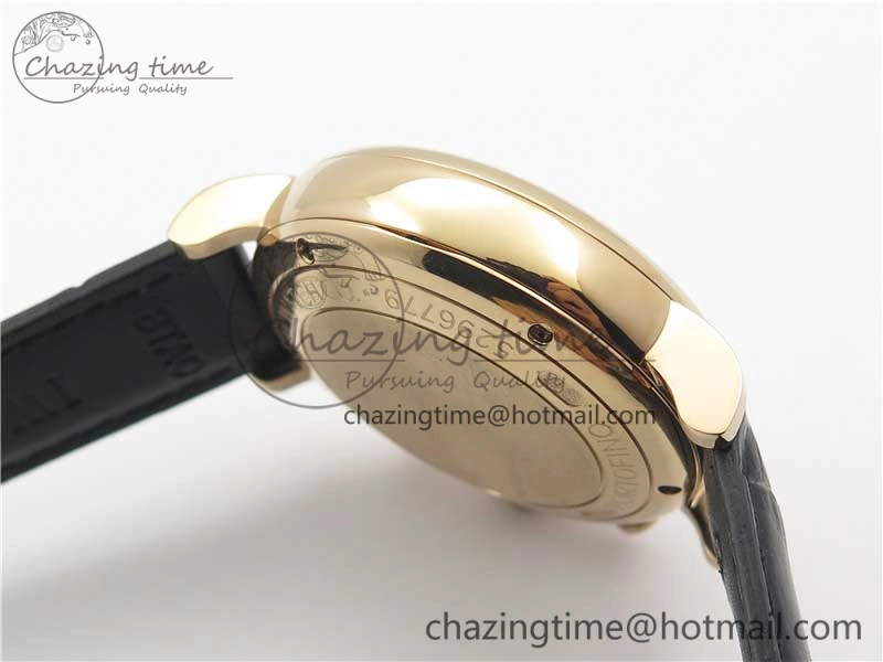 Effortless Portofino Chrono RG ZF 1:1 Best Edition Blue Dial Gold Markers on Black Leather Strap A 7112