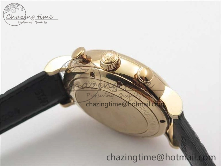 Effortless Portofino Chrono RG ZF 1:1 Best Edition Blue Dial Gold Markers on Black Leather Strap A 7112