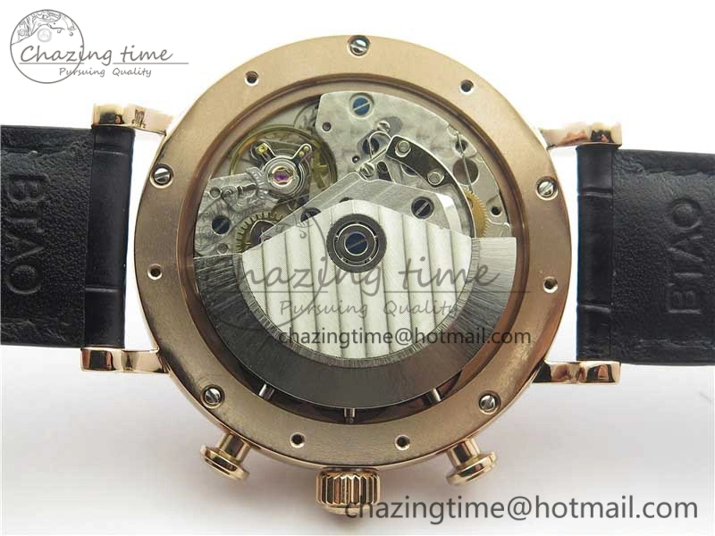 Effortless Portofino Chrono RG ZF 1:1 Best Edition Blue Dial Gold Markers on Black Leather Strap A 7112