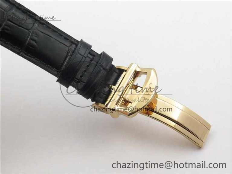 Effortless Portofino Chrono RG ZF 1:1 Best Edition Blue Dial Gold Markers on Black Leather Strap A 7112