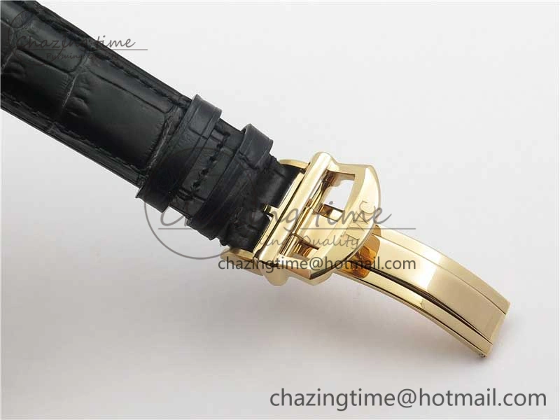 Effortless Portofino Chrono RG ZF 1:1 Best Edition Blue Dial Gold Markers on Black Leather Strap A 7112