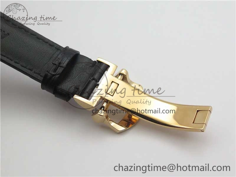 Effortless Portofino Chrono RG ZF 1:1 Best Edition Blue Dial Gold Markers on Black Leather Strap A 7112