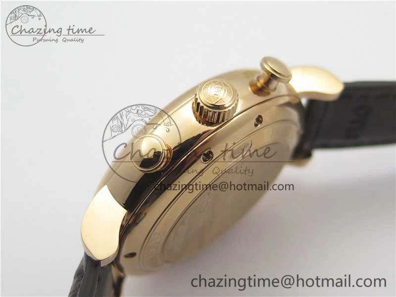 NewStyle Portofino Chrono RG ZF 1:1 Best Edition White Dial on Brown Leather Strap A 7151