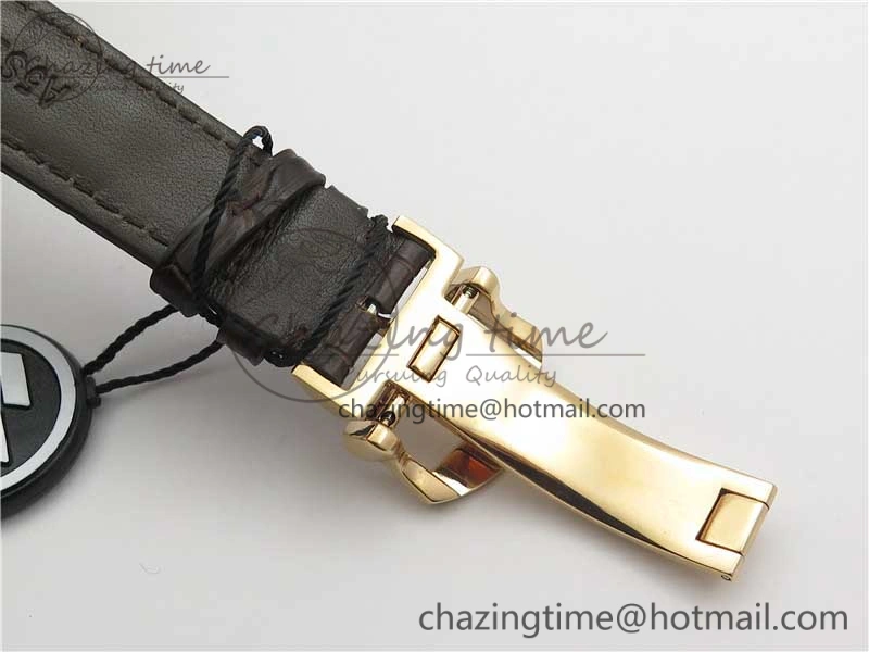 NewStyle Portofino Chrono RG ZF 1:1 Best Edition White Dial on Brown Leather Strap A 7151