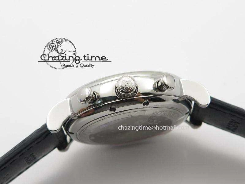Snug Portofino Chrono SS Black Dial on Black Leather Strap A 7390