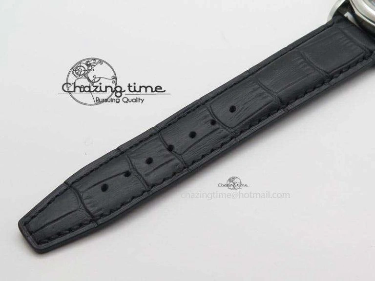 Snug Portofino Chrono SS Black Dial on Black Leather Strap A 7390
