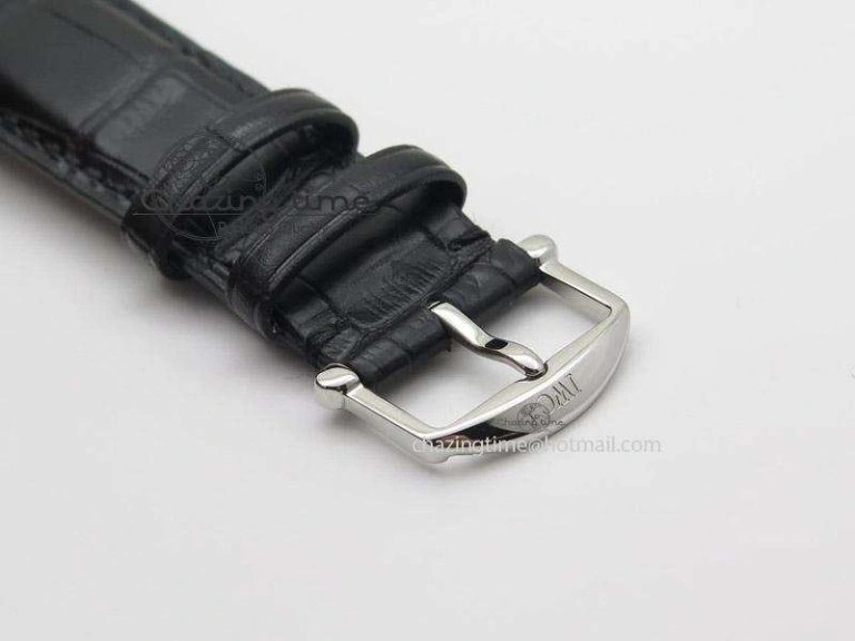 Snug Portofino Chrono SS Black Dial on Black Leather Strap A 7390