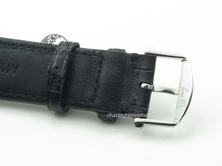 Snug Portofino Chrono SS Black Dial on Black Leather Strap A 7390