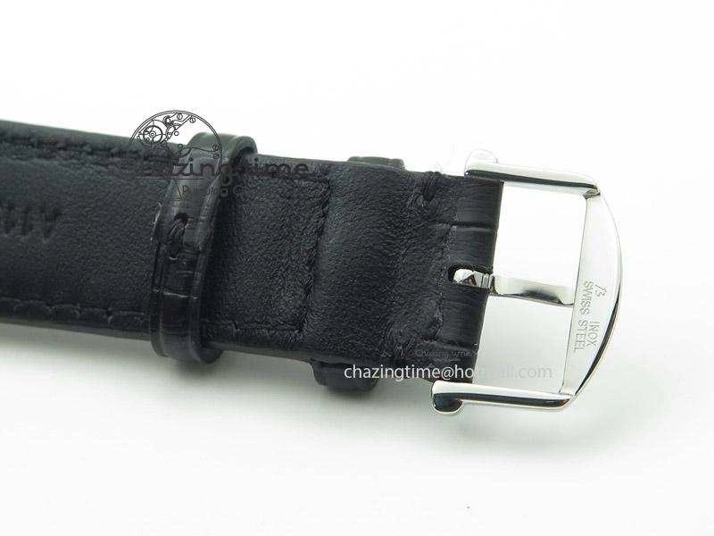 Snug Portofino Chrono SS Black Dial on Black Leather Strap A 7390