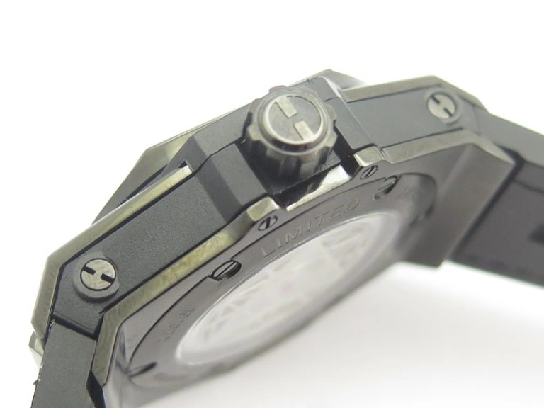 Snug Portofino Chrono SS Black Dial on Black Leather Strap A 7390
