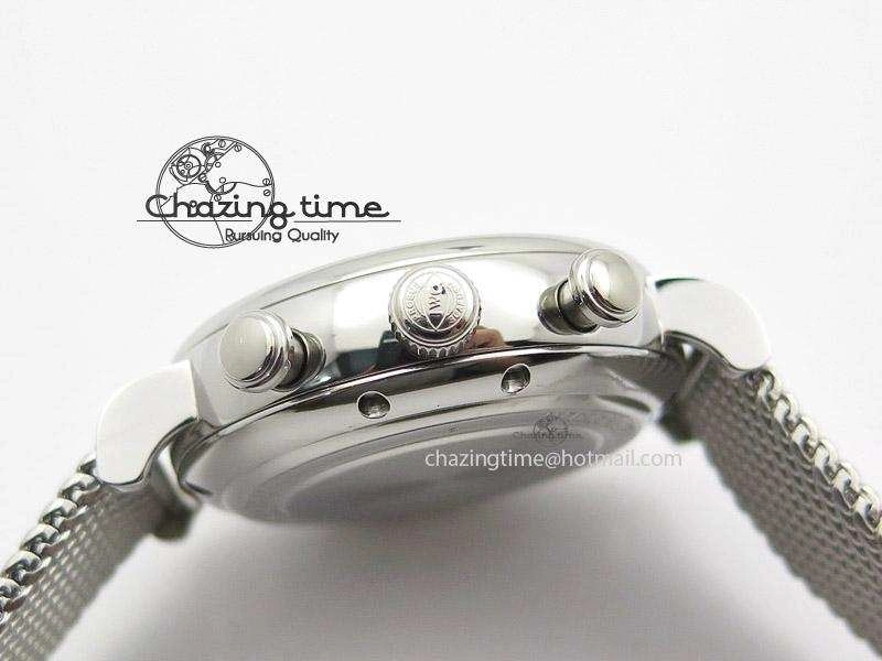 Trendy Portofino Chrono SS Black Dial on SS Mesh Bracelet A 7399