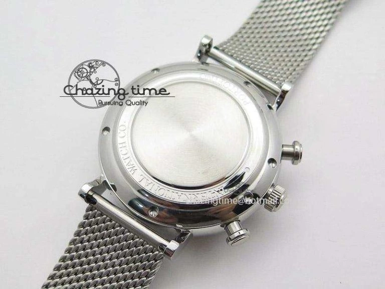 Trendy Portofino Chrono SS Black Dial on SS Mesh Bracelet A 7399