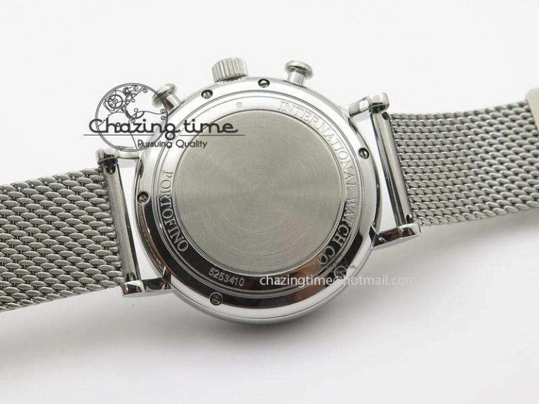 HighPerformance Portofino Chrono SS White Dial on SS Mesh Bracelet A 7388