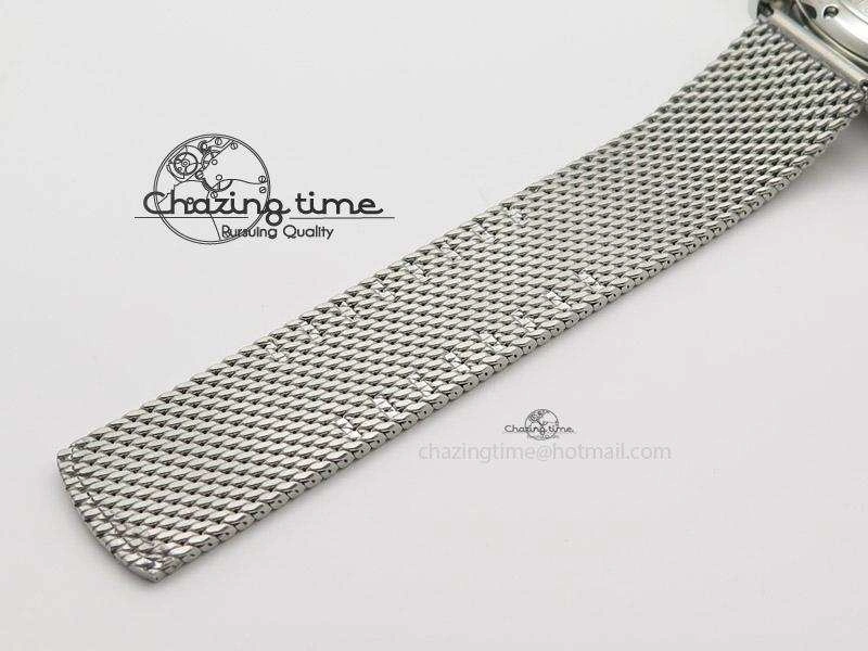 HighPerformance Portofino Chrono SS White Dial on SS Mesh Bracelet A 7388