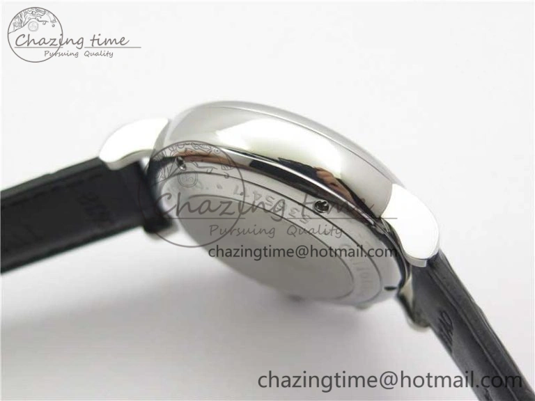 TimelessDesign Portofino Chrono SS ZF 1:1 Best Edition Blue Dial Gold Markers on Black Leather Strap A 7124