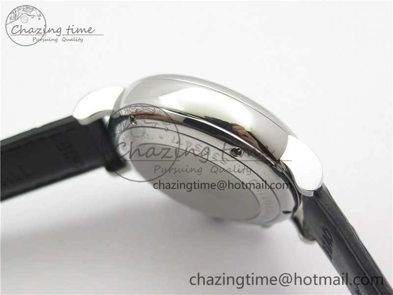 TimelessDesign Portofino Chrono SS ZF 1:1 Best Edition Blue Dial Gold Markers on Black Leather Strap A 7124