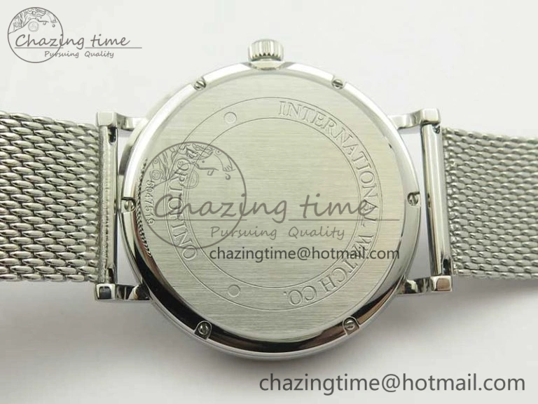 Efficient Portofino IW356501 SS V3 MK 1:1 Best Edition Black Dial On SS Mesh Bracelet MIYOTA 7195