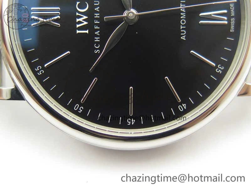 Efficient Portofino IW356501 SS V3 MK 1:1 Best Edition Black Dial On SS Mesh Bracelet MIYOTA 7195